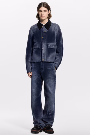 Louis Vuitton Flocked Denim Jacket With Monogram Details