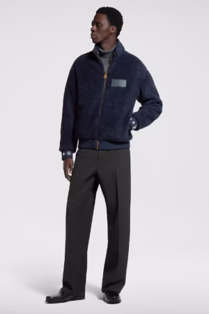 Louis Vuitton Leather Patch Fleece Blouson