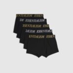 Black Metallic Waistband Pack Of 5 Trunks