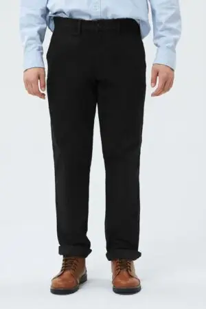 Black Regular Fit Stretch Essential Chino Trousers