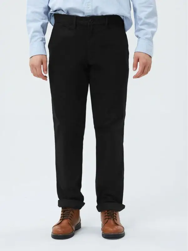 Black Regular Fit Stretch Essential Chino Trousers