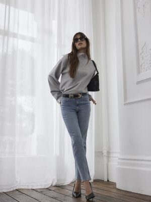 Blue Classic High Waisted Slim Fit Jeans