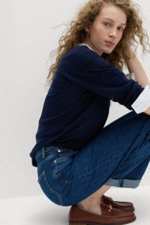 Boyfriend Mid Rise Ankle Grazer Jeans