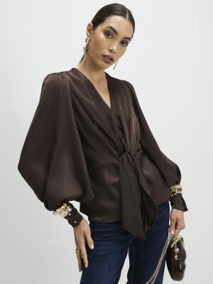 Brown Knot Front Top