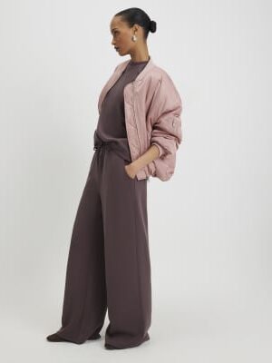 Brown Premium Drawstring Wide Leg Joggers