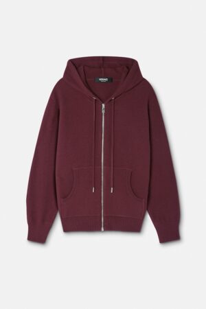 Cashmere-Wool Knit Zip Hoodie