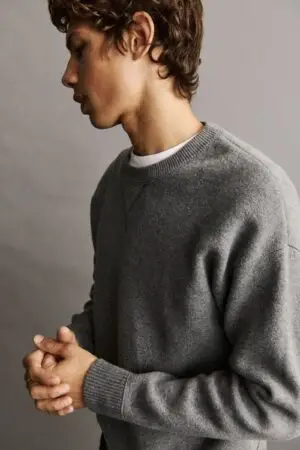 CashSoft Grey Heavyweight Crew Neck Jumper