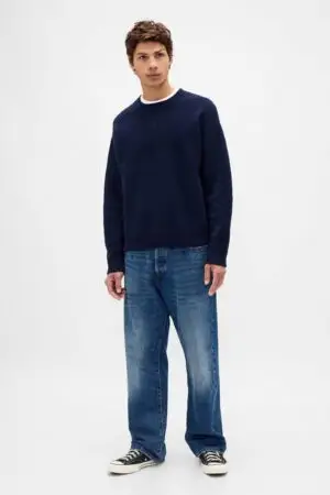 CashSoft Navy Blue Heavyweight Crew Neck Jumper