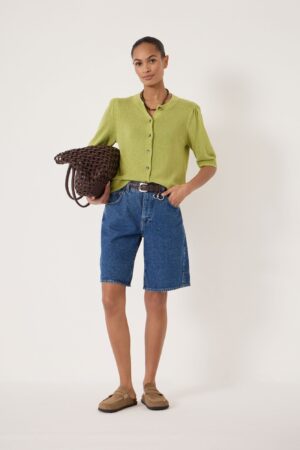 Celeste Linen and Cotton Short Sleeve Cardigan