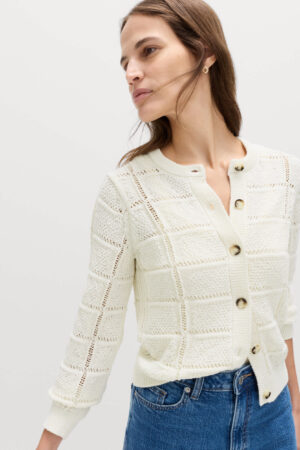 Cotton Blend Cropped Cardigan