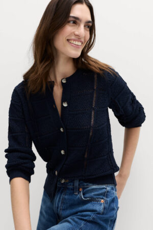 Cotton Blend Cropped Cardigan