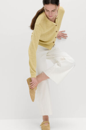Cotton Rich Button Through Cropped Cardigan