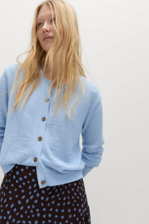 Cotton Rich Button Through Cropped Cardigan