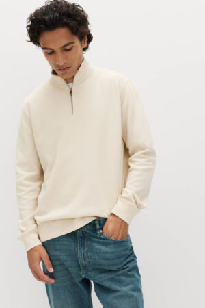 Cotton Rich Double Knit Half Zip Sweatshirt