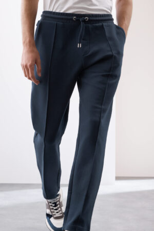 Cotton Rich Pintuck Straight Leg Joggers