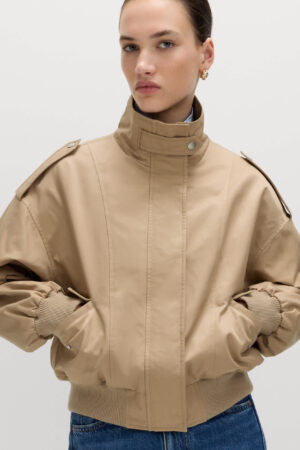 Cotton Rich Satin Look Bomber Jacket