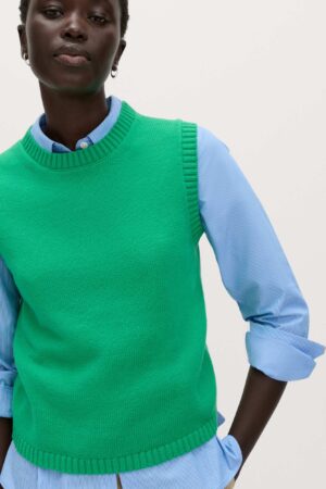Cotton Rich Slim Fit Knitted Vest