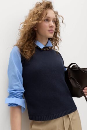 Cotton Rich Slim Fit Knitted Vest