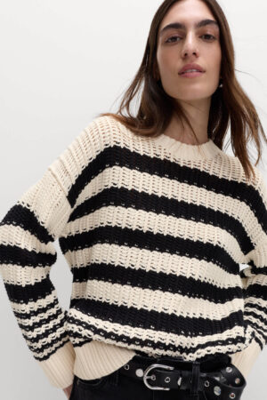 Cotton Rich Striped Relaxed Jumper