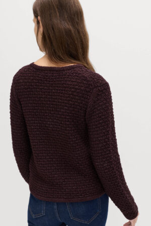 Cotton Rich Textured Cropped Knitted Jacket
