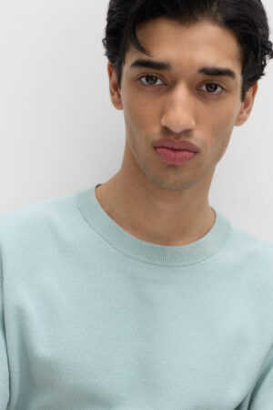Cotton Rich Textured Knitted T-Shirt