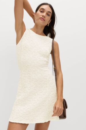 Cotton Rich Textured Mini Column Dress