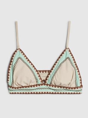 Cream Whipstitch Triangle Bikini Top
