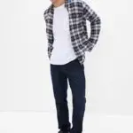 Dark Wash Blue Stretch Straight Jeans