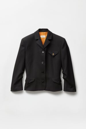 Draped Grain De Poudre Wool Jacket