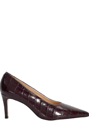 Dune London Aspiring Leather Court Shoes, Burgundy