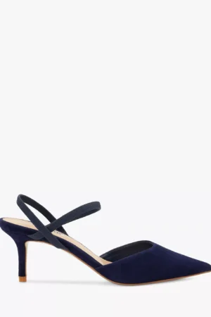 Dune London Classical Suede Elasticated Pointed Shoes, Navy