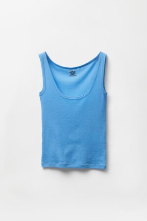 Embroidered Ribbed Wool Tank Top