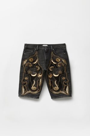 Embroidered Short Jeans