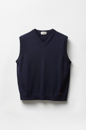 Embroidered Wool Knit Vest