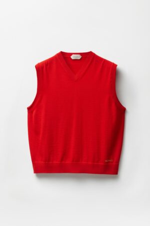 Embroidered Wool Knit Vest