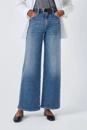 FRAME Le Slim Palazzo Wide Leg Flare Jeans, Drizzle