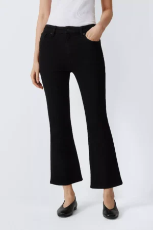 FRAME The Reboot Cropped Bootcut Jeans, Black