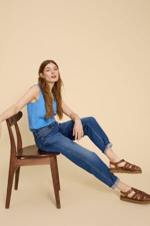 Freya Mid Rise Straight Leg Jeans