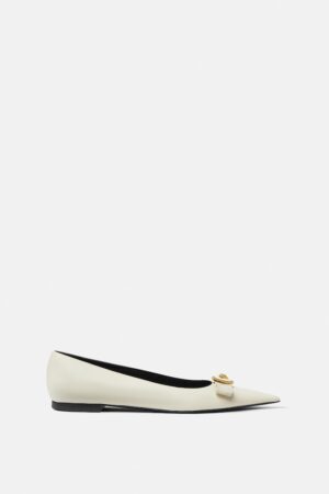 Gianni Ribbon Leather Ballerinas