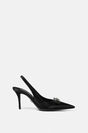 Gianni Ribbon Leather Slingbacks 85 mm