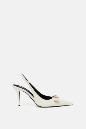Gianni Ribbon Leather Slingbacks 85 mm