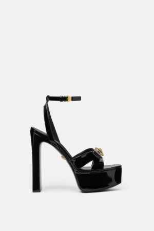 Gianni Ribbon Patent Sandals 140 mm