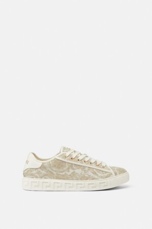 Greca Jacquard Canvas Trainers