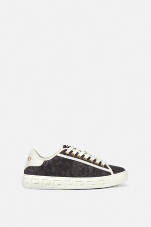 Greca Jacquard Canvas Trainers