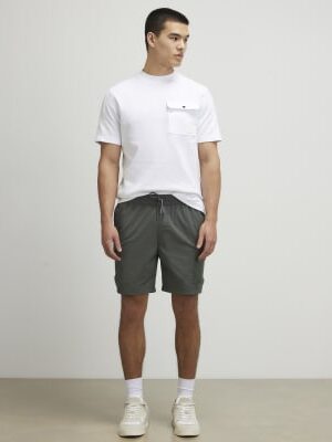 Green Skinny Fit Cargo Shorts