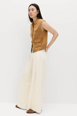 High Waisted Pleated Palazzo Jeans