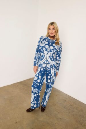 High Waisted Printed Cigarette Jeans