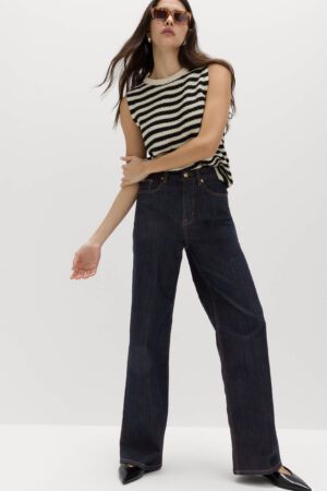 High Waisted Smart Wide Leg Jeans