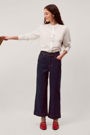 High Waisted Wide Leg Cropped Jeans