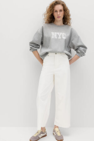 High Waisted Wide Leg Cropped Jeans